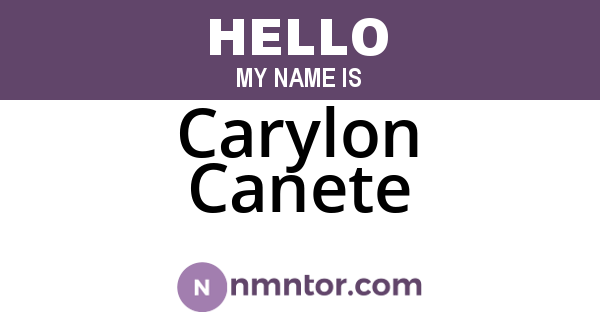Carylon Canete