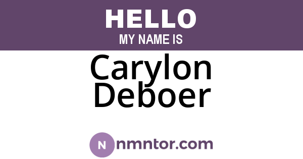 Carylon Deboer