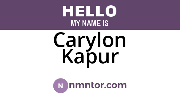 Carylon Kapur