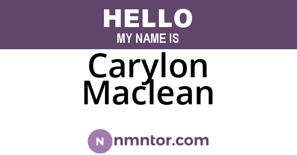 Carylon Maclean
