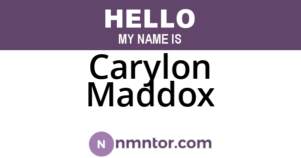 Carylon Maddox