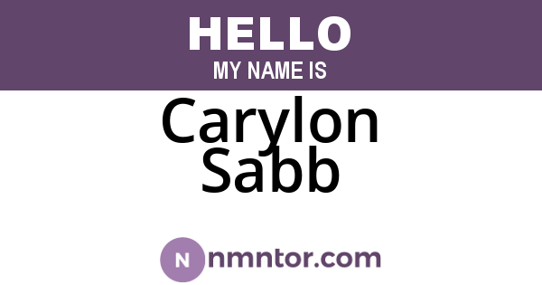 Carylon Sabb