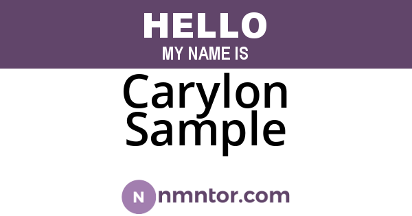 Carylon Sample