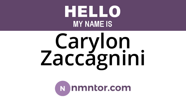 Carylon Zaccagnini