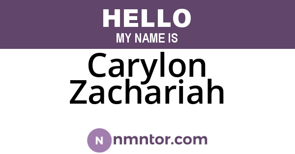 Carylon Zachariah
