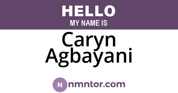 Caryn Agbayani