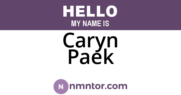 Caryn Paek