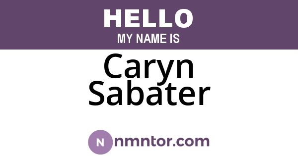 Caryn Sabater