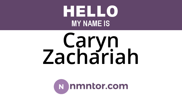 Caryn Zachariah