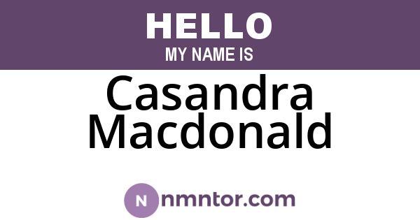 Casandra Macdonald