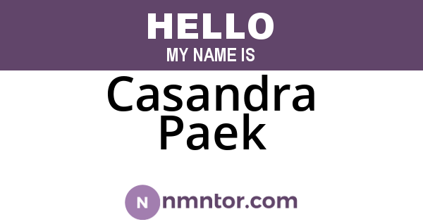 Casandra Paek