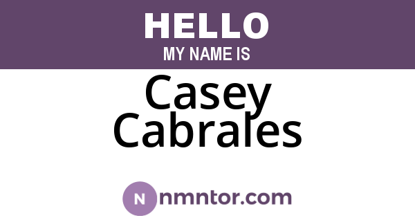 Casey Cabrales