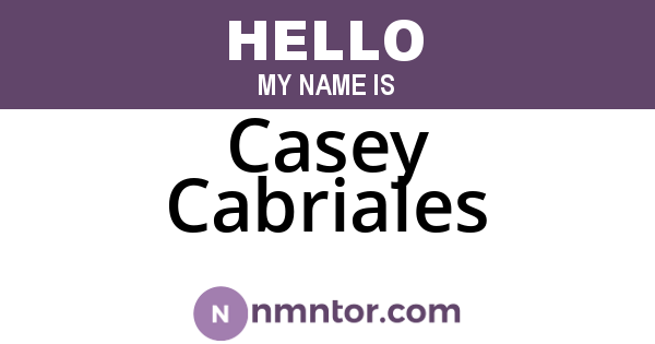 Casey Cabriales