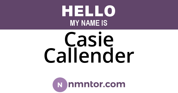 Casie Callender