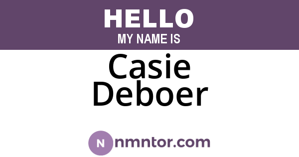 Casie Deboer