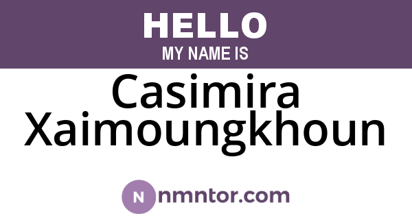Casimira Xaimoungkhoun