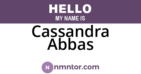 Cassandra Abbas