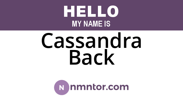 Cassandra Back