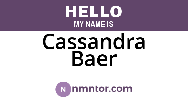 Cassandra Baer