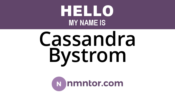 Cassandra Bystrom