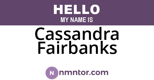 Cassandra Fairbanks