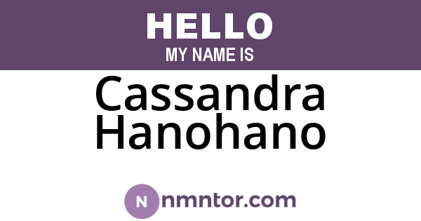 Cassandra Hanohano
