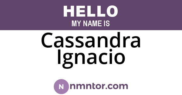 Cassandra Ignacio