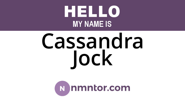 Cassandra Jock