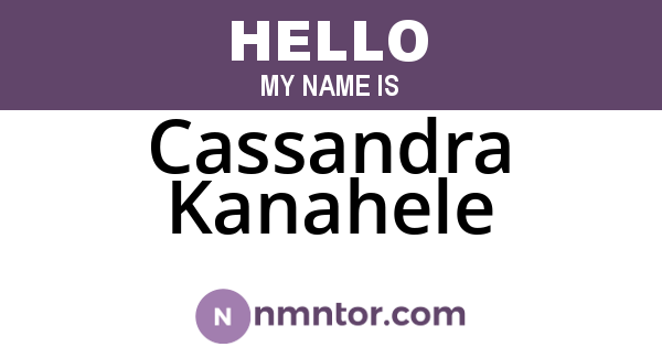 Cassandra Kanahele