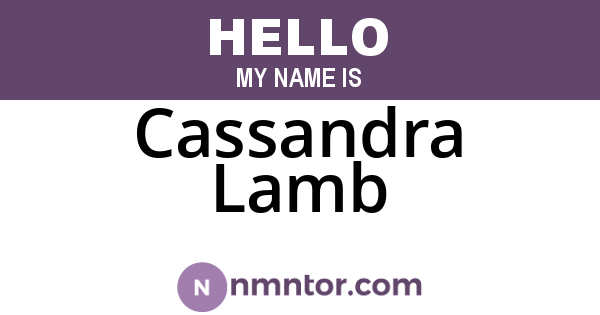 Cassandra Lamb