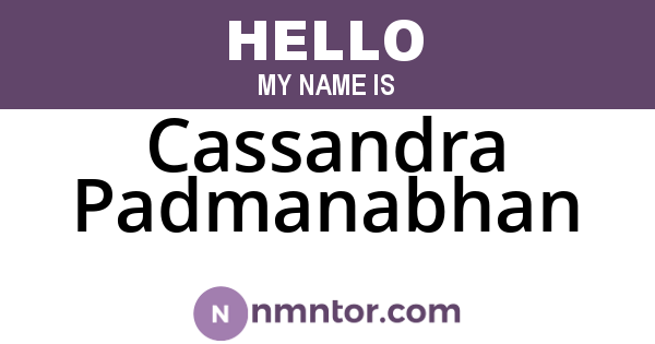 Cassandra Padmanabhan