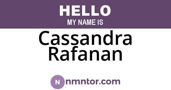 Cassandra Rafanan