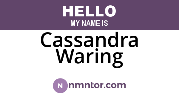 Cassandra Waring