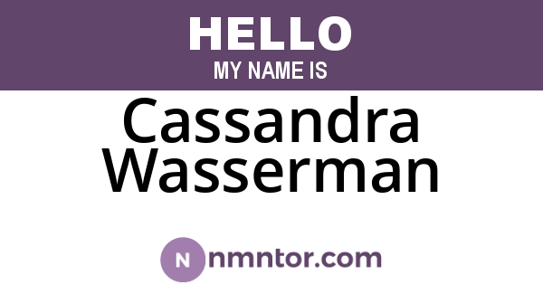 Cassandra Wasserman