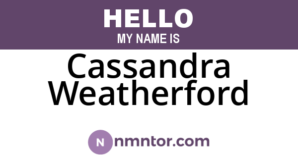 Cassandra Weatherford