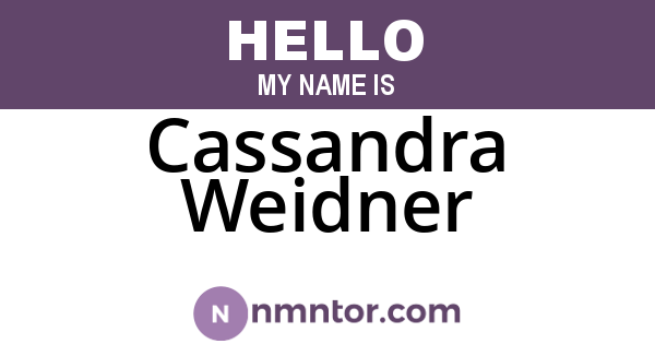 Cassandra Weidner