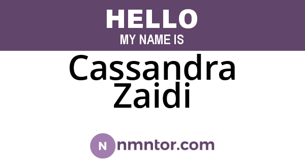 Cassandra Zaidi