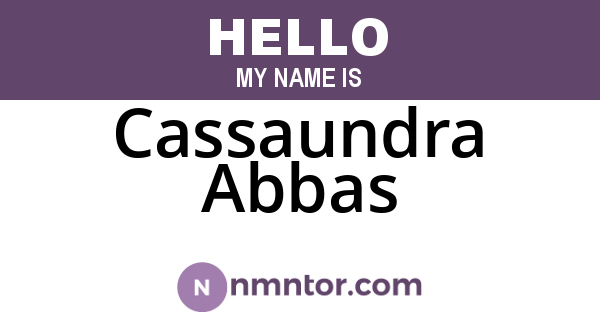 Cassaundra Abbas