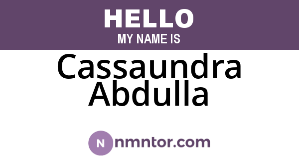 Cassaundra Abdulla