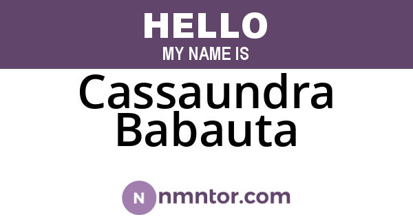 Cassaundra Babauta