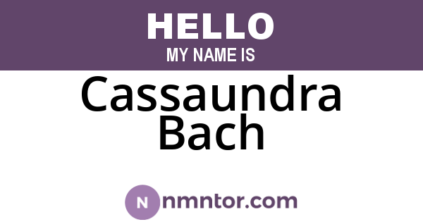 Cassaundra Bach
