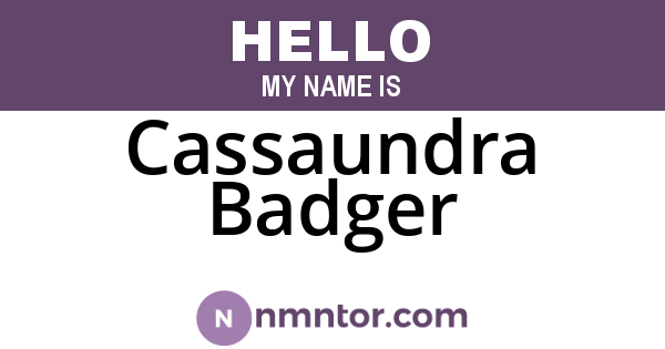 Cassaundra Badger