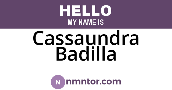 Cassaundra Badilla