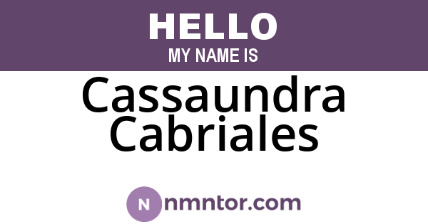 Cassaundra Cabriales