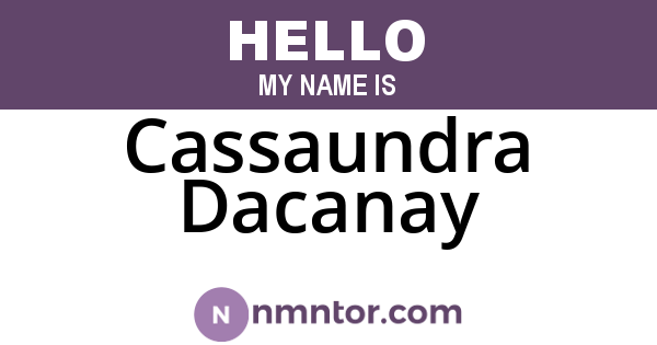 Cassaundra Dacanay