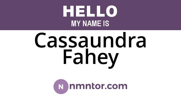 Cassaundra Fahey