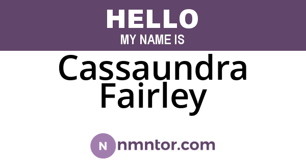 Cassaundra Fairley