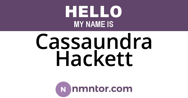 Cassaundra Hackett