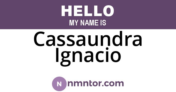 Cassaundra Ignacio