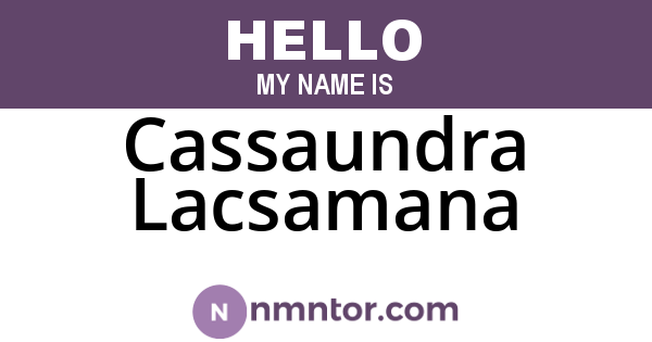 Cassaundra Lacsamana